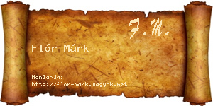 Flór Márk névjegykártya